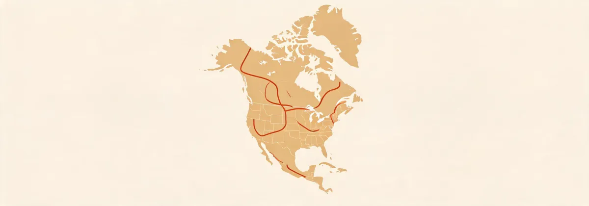 Map illustration of Florida Tile distribution across North America